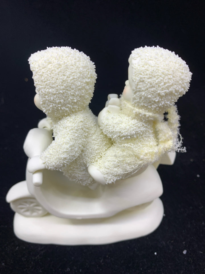 NIB SNOWBABIES MACY EDITION 2 KIDS ON MOPED.