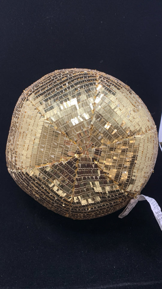 GOLD SEGUIN ORNAMENT PILLOW DECOR.