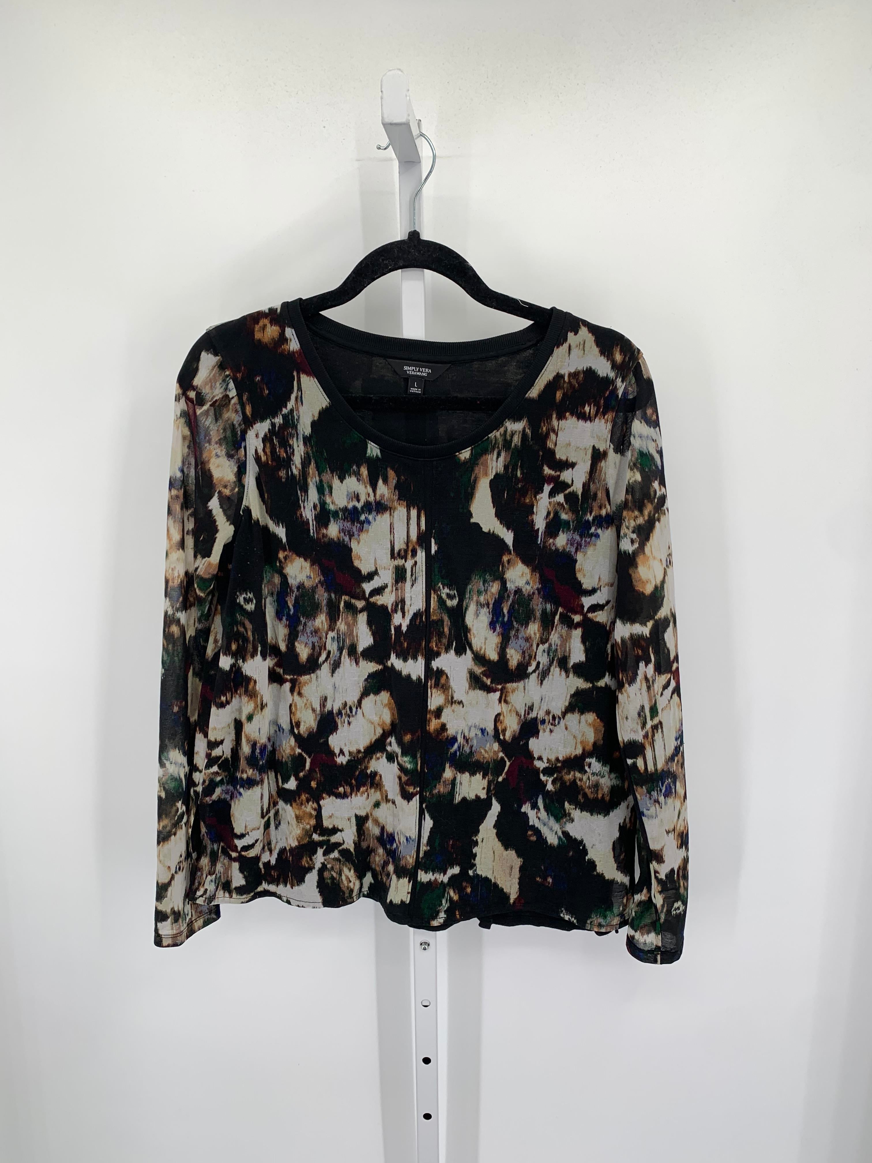 Vera Wang Size Large Misses Long Sleeve Shirt