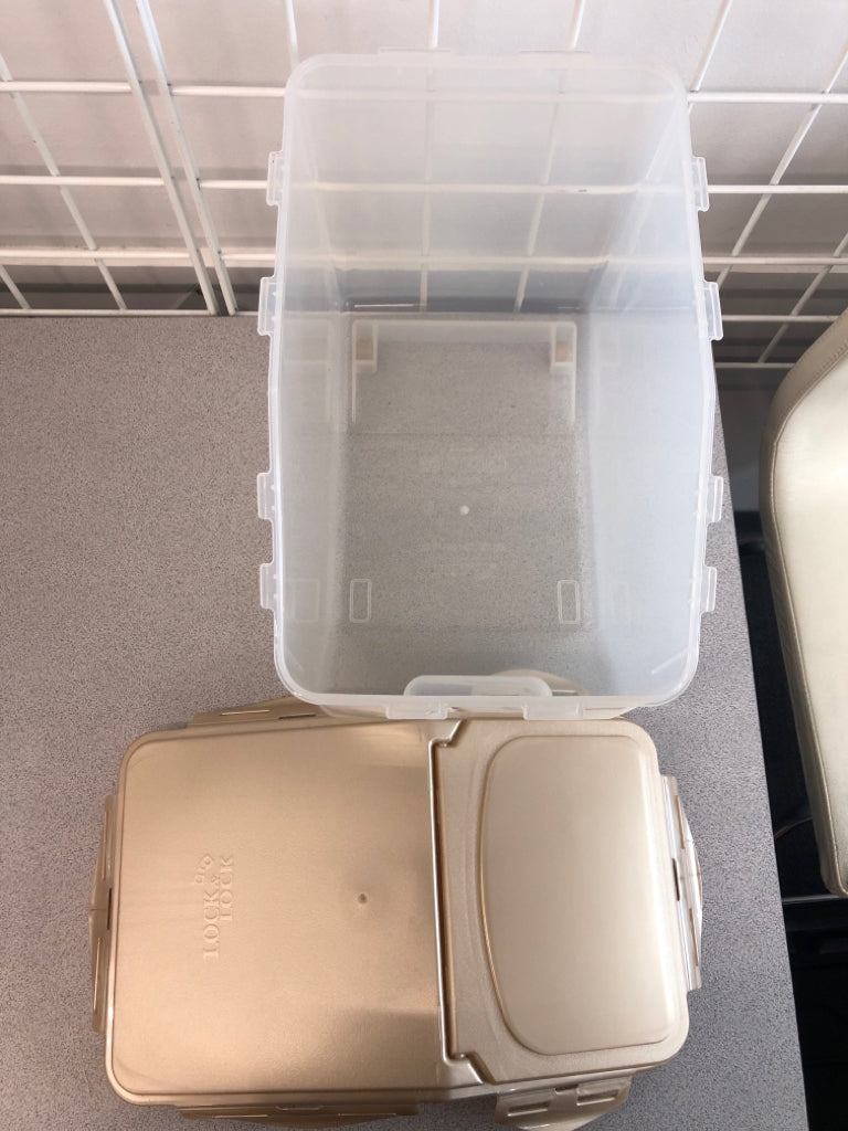 PLASTIC LOCK AND LOCK STORAGE W/FLIP LID.