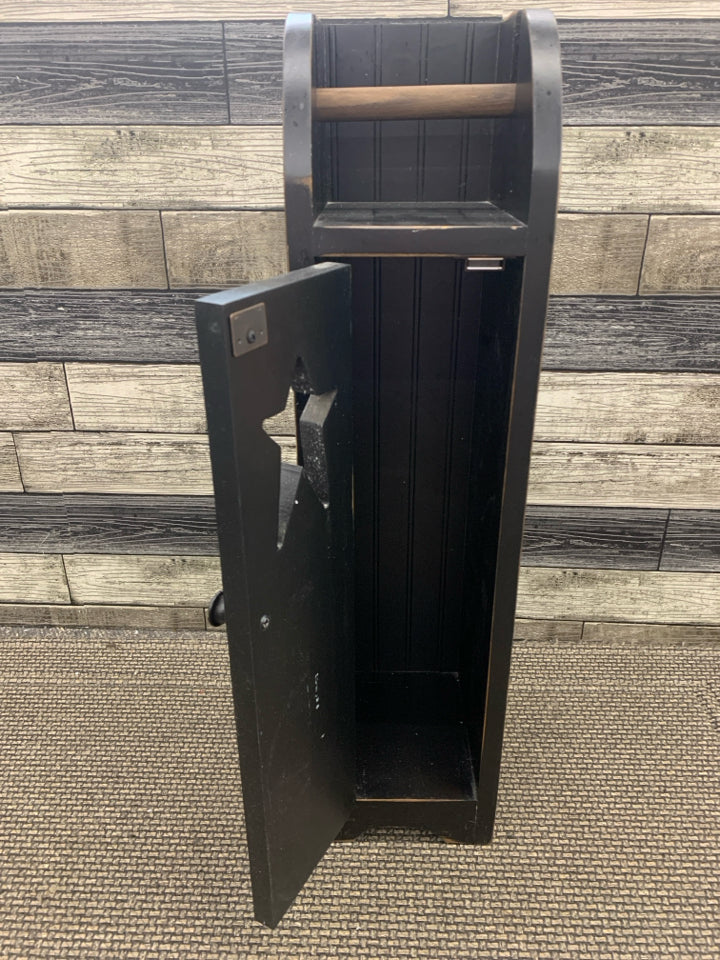 BLACK PRIMITIVE TOILET PAPER CADDY.