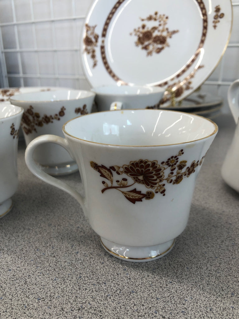 22PC FALL FLORAL CHINA SET - LILING - SRV FOR 4.