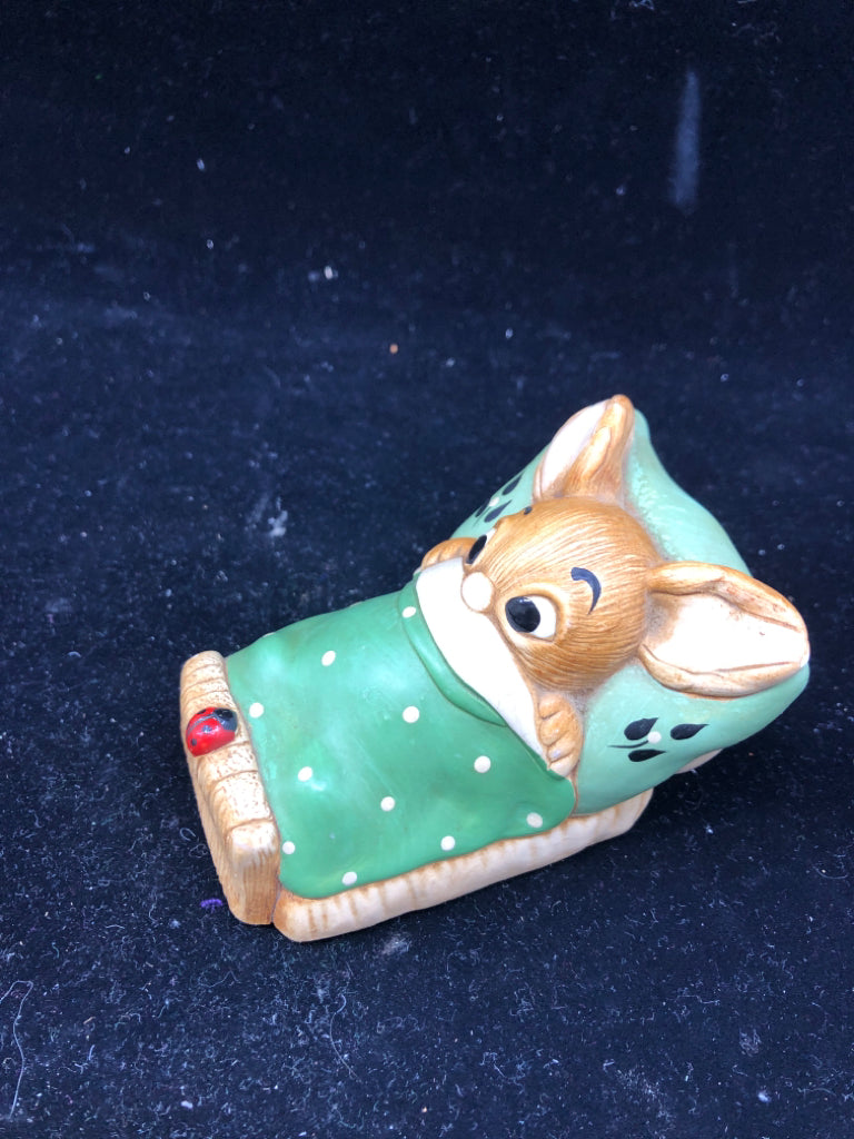 VTG PENDELFIN BUNNY WAKEY WITH GREEN READING.