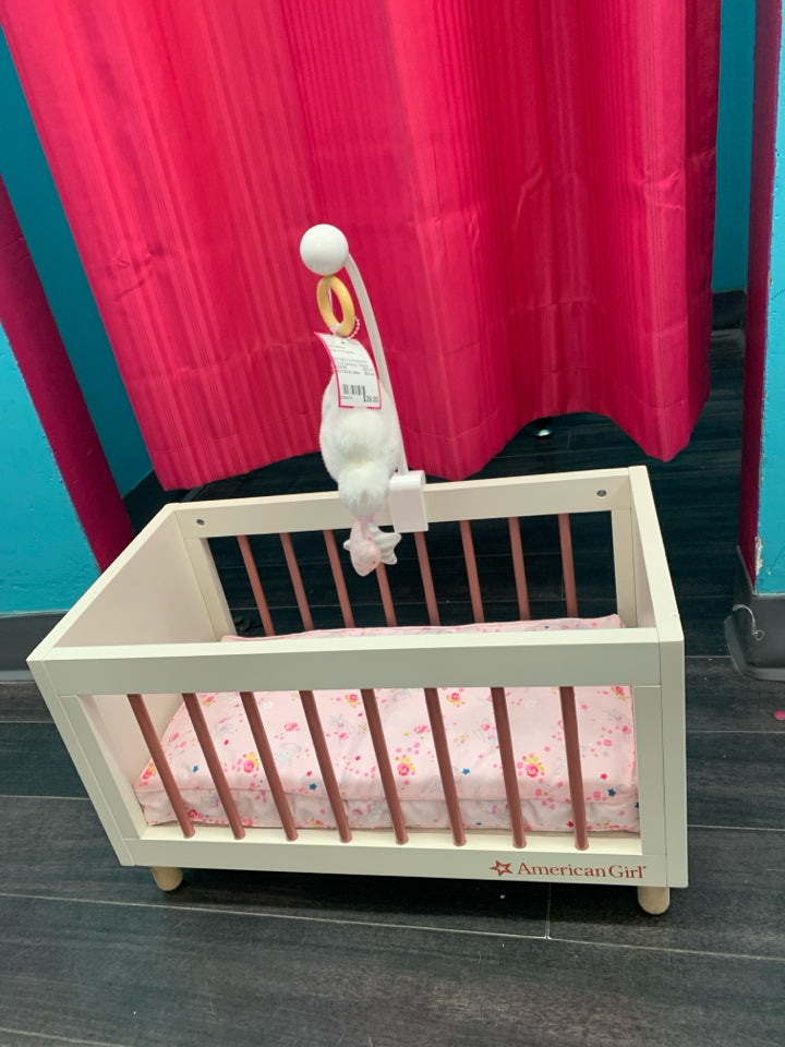 Bitty Baby Contemporary Crib w/ Bedding + Mobile