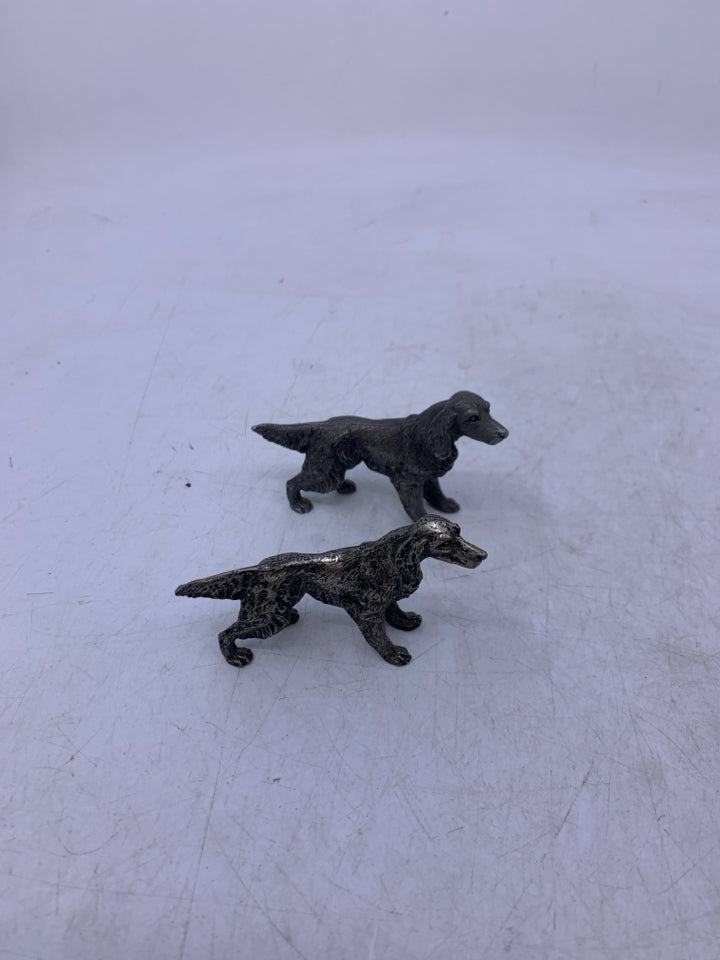 2 PEWTER DOGS IN BAG.