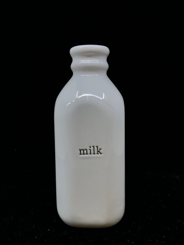 CERAMIC WHITE MILK BOTTLE.