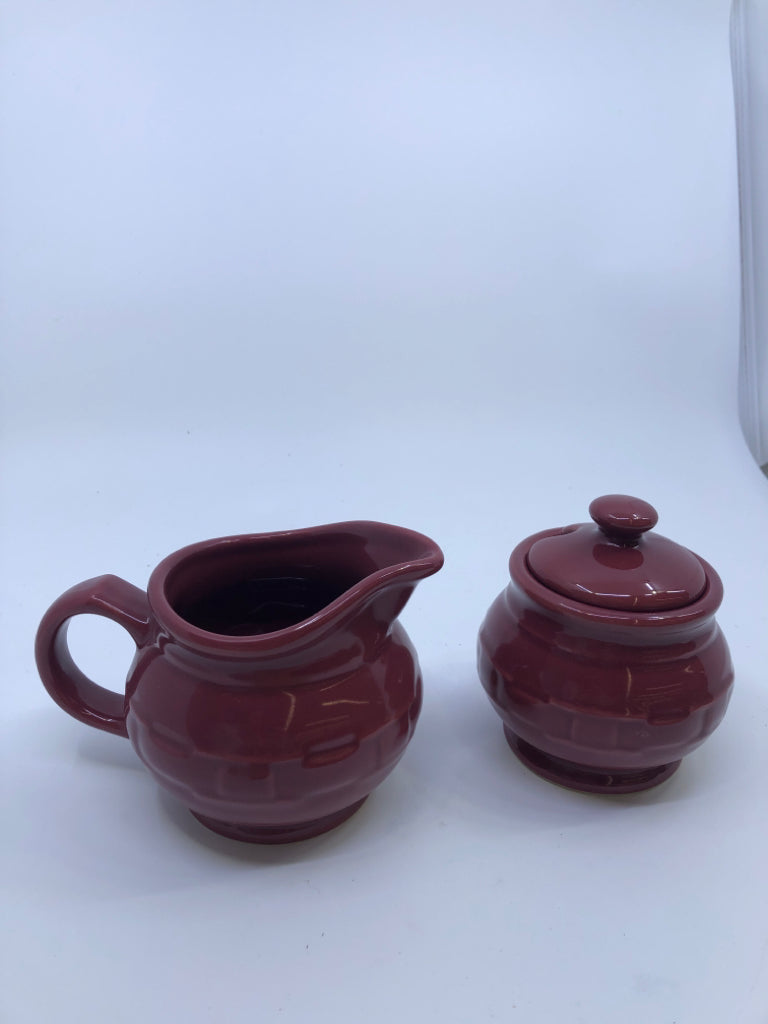NIB WOVEN TRADITIONS CREAMER/SUGAR SET-PAPRIKA