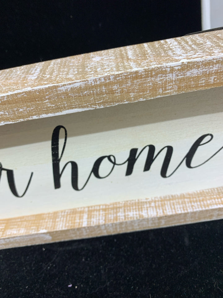 "WELCOME TO OUR HOME" DISTRESSED WOOD SIGN.