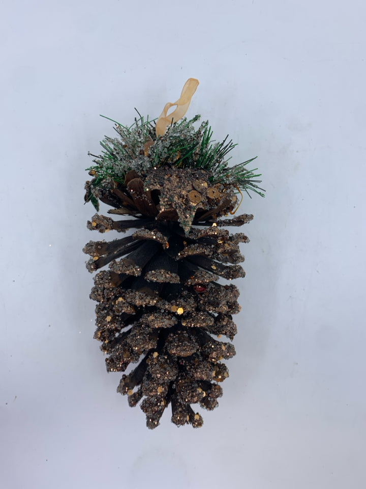 JUMBO PINECONE ORNAMENT.