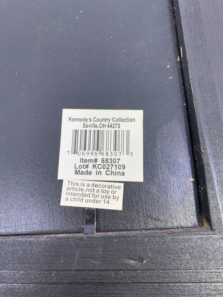 PRIMITIVE "BLESS THIS MESS" BLACK FRAME WALL HANGING.