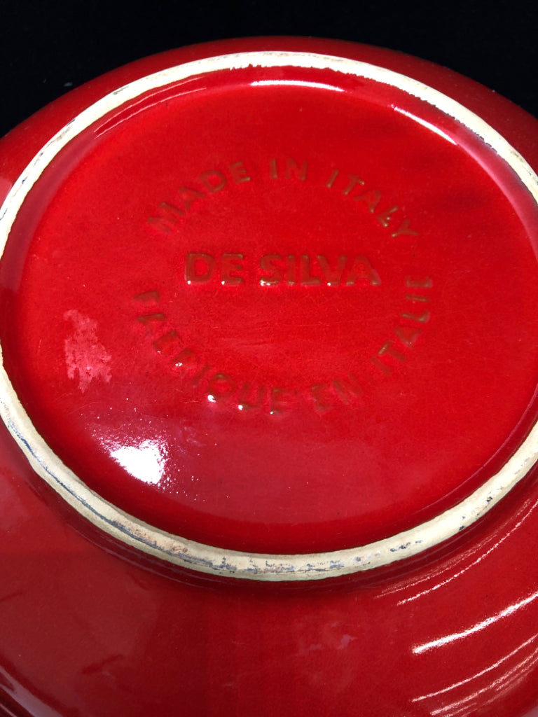 LG RED RUFFLE SERVING BOWL.