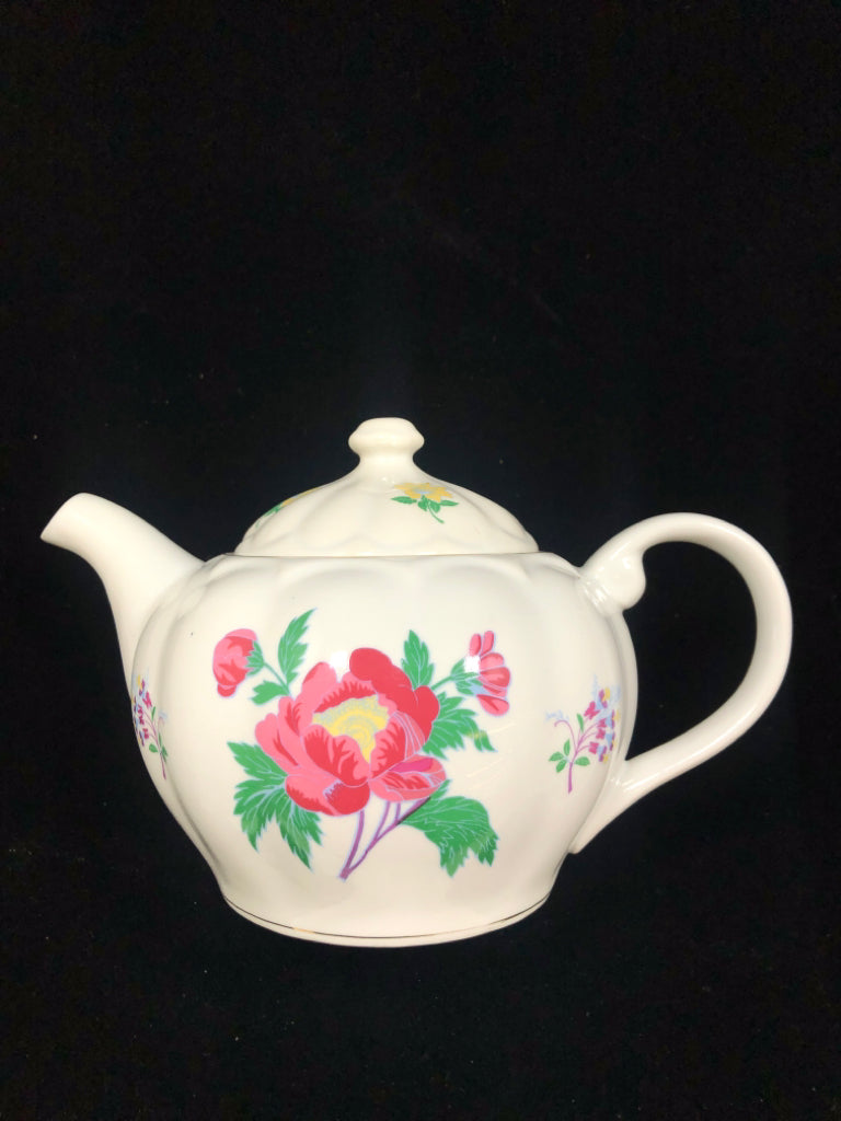 LAURA ASHLEY FLORAL TEAPOT W/LID.