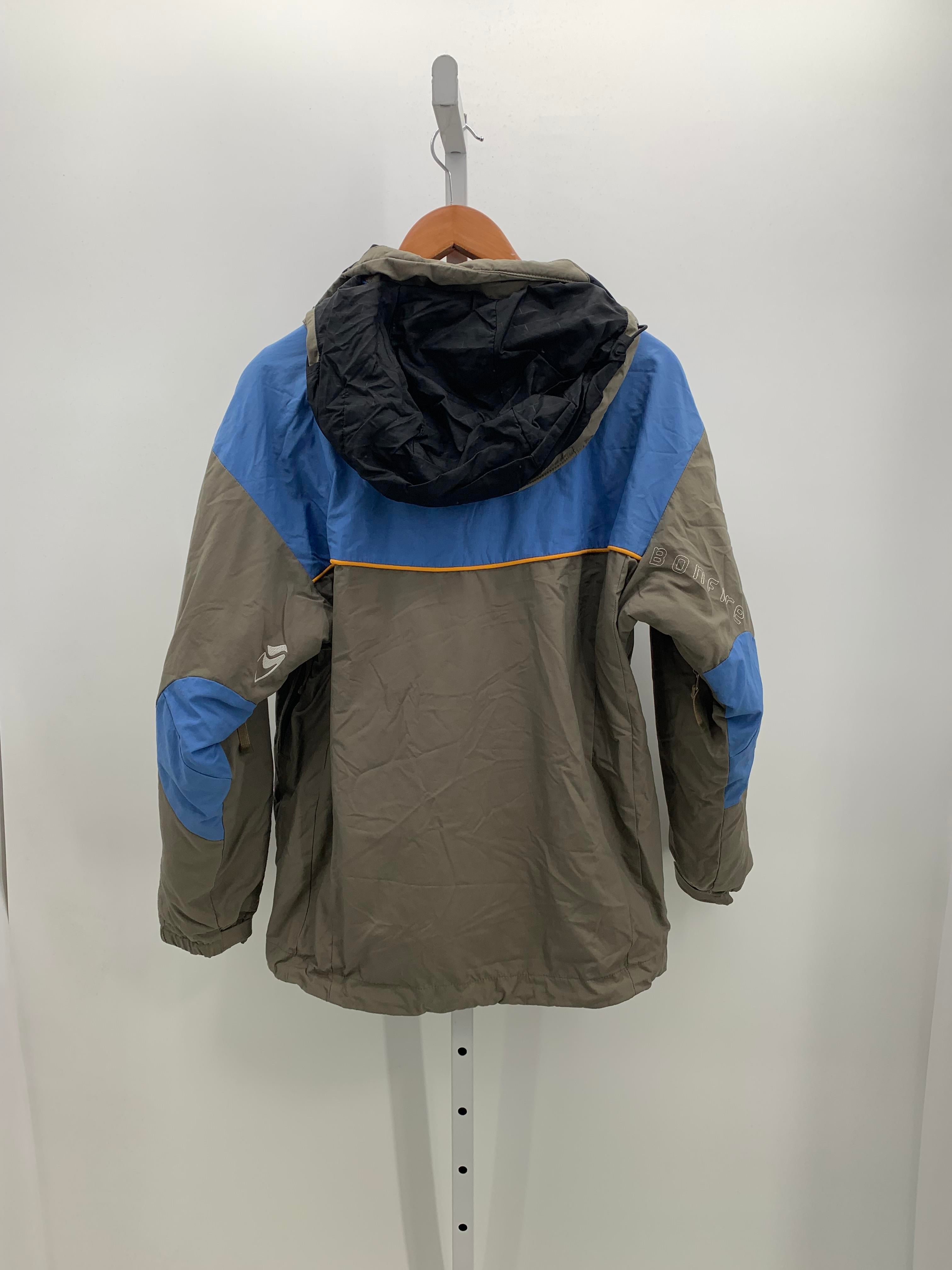 BLUE YELLOW HOODED ZIP UP.