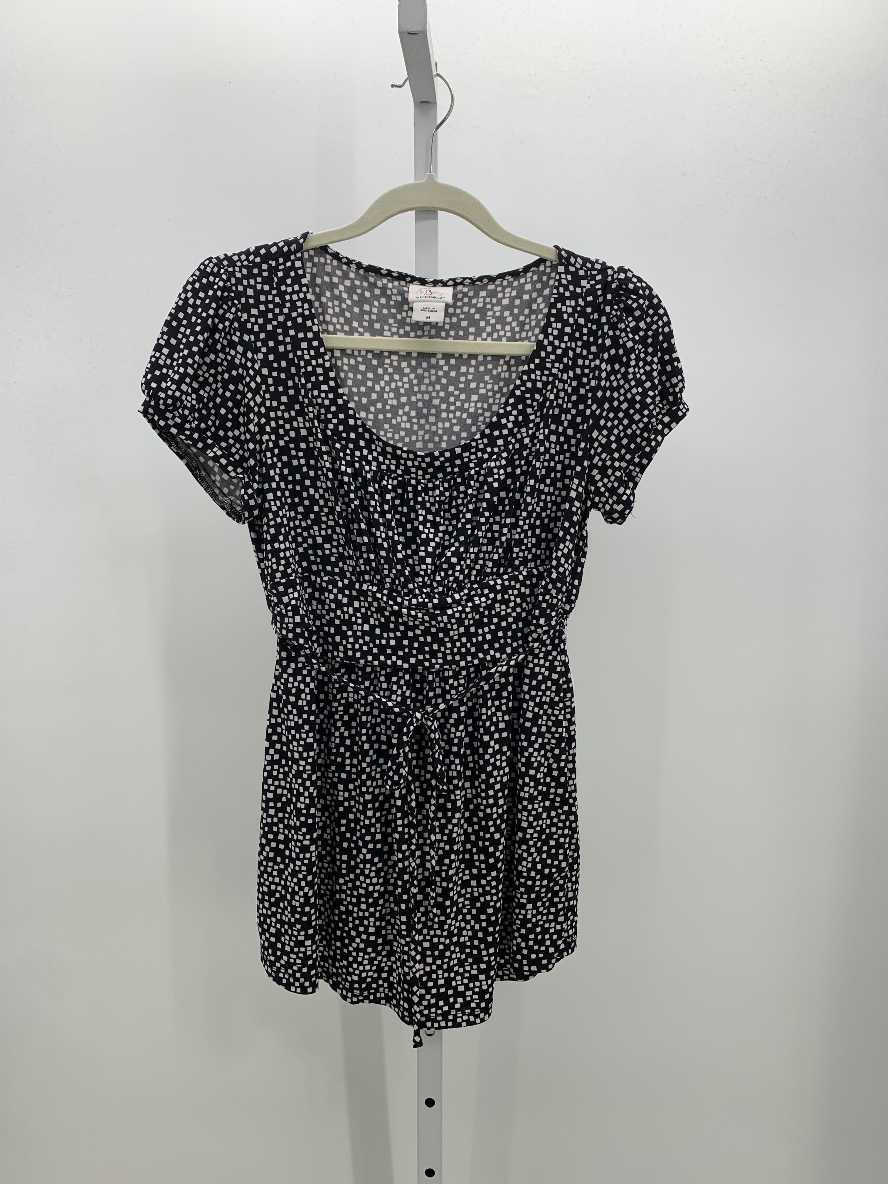 Oh Baby Black Size Medium Maternity Short Sleeve Shirt
