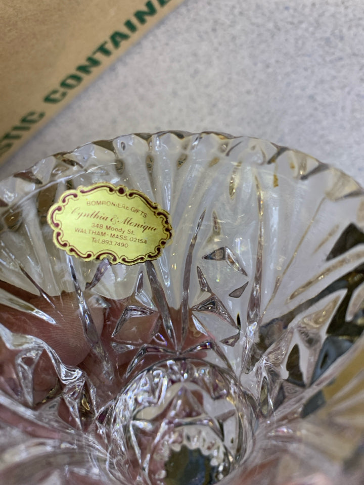 CUT CRYSTAL TOOTHPICK HOLDER.