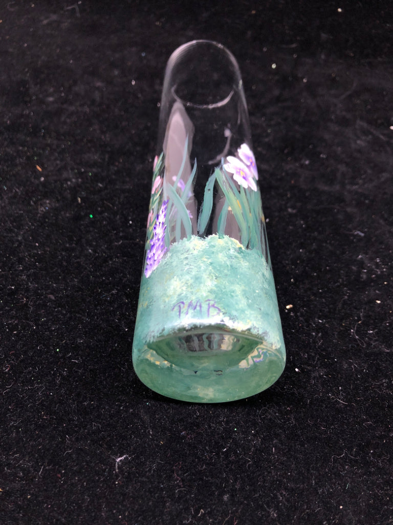 SKINNY FLORAL PAINTED BUD VASE.