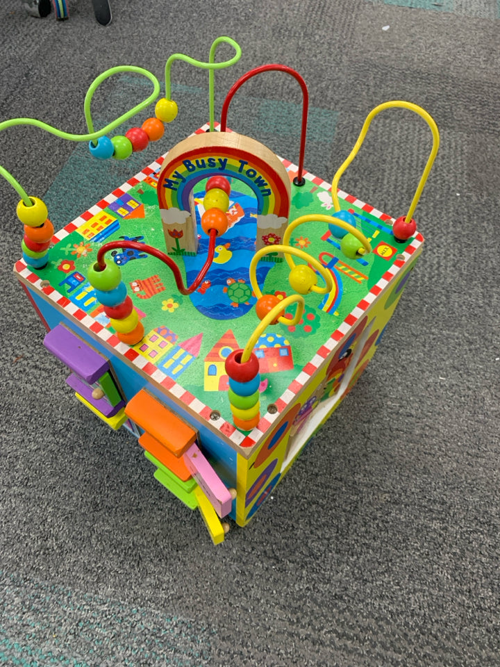 ALEX Discover My Busy Town Wooden Activity Cube