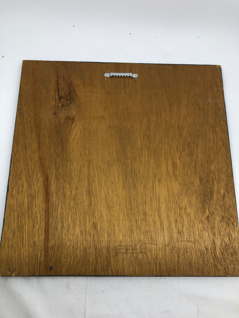 BLUE AND RED DECORATIVE PRIMITIVE GAME BOARD.