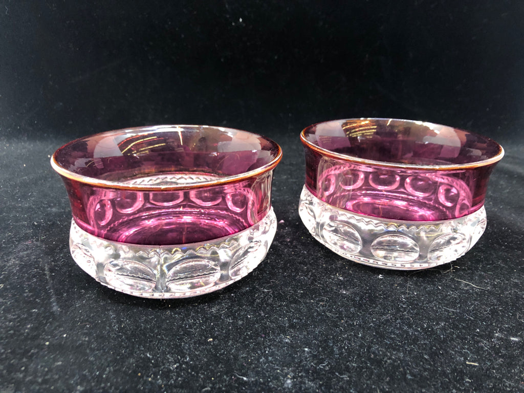 2 VTG PINK TRIM GLASS BOWLS