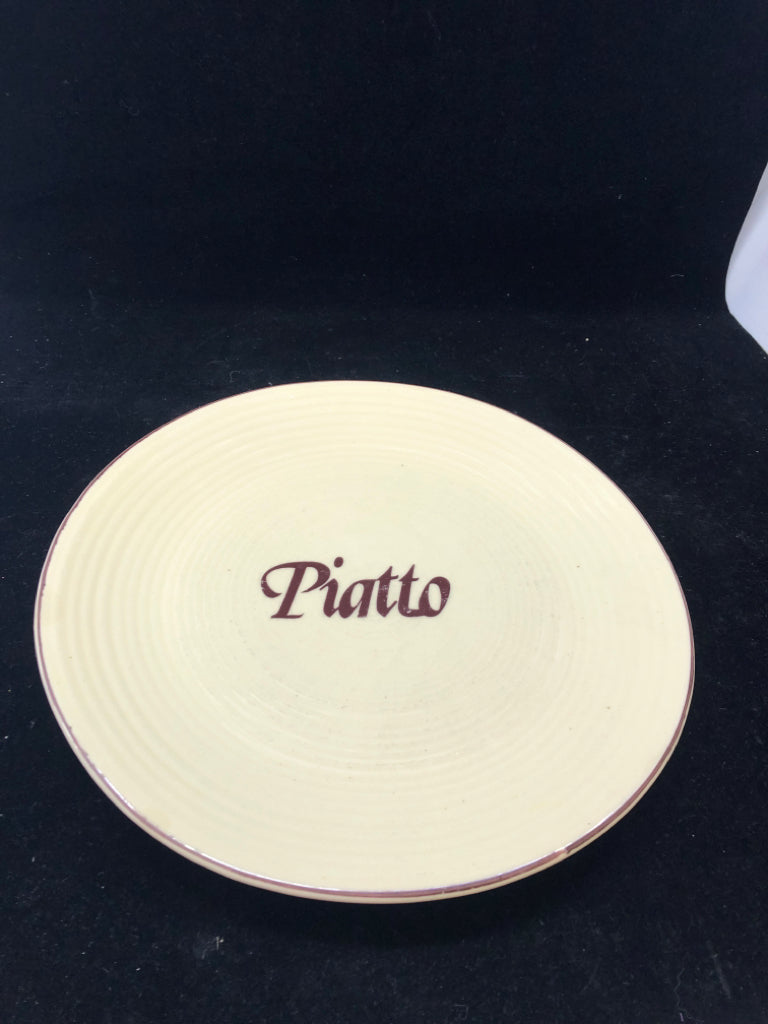 "PIATTO" TAN/BROWN SERVING PLATE.