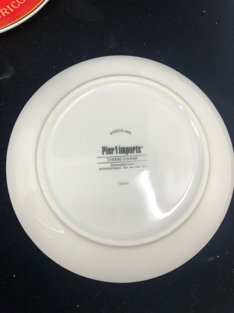 NIB PORCELAIN CHEESE PLATES.