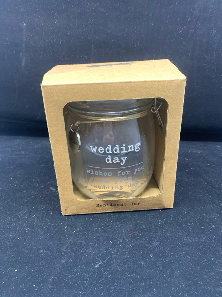 NIB WEDDING DAY SENTIMENTAL JAR.