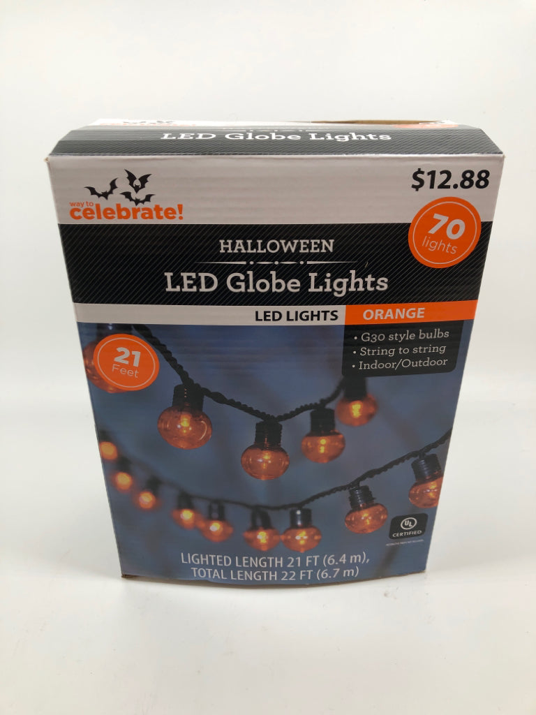 ORANGE LED LIGHTS IN BOX.