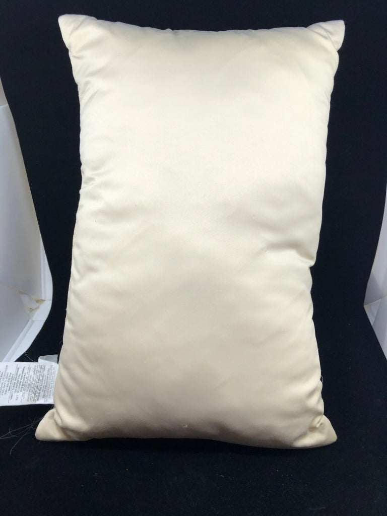 RECTANGLE FABRIC TAN PILLOW.