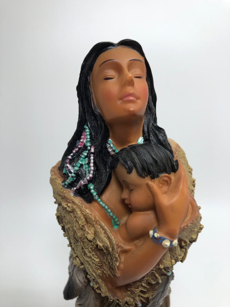 NATIVE AMERICAN MOTHER/BABY FIGURINE.