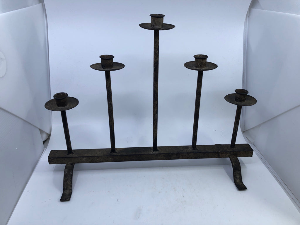 RUSTIC TAPER CANDELABRA.