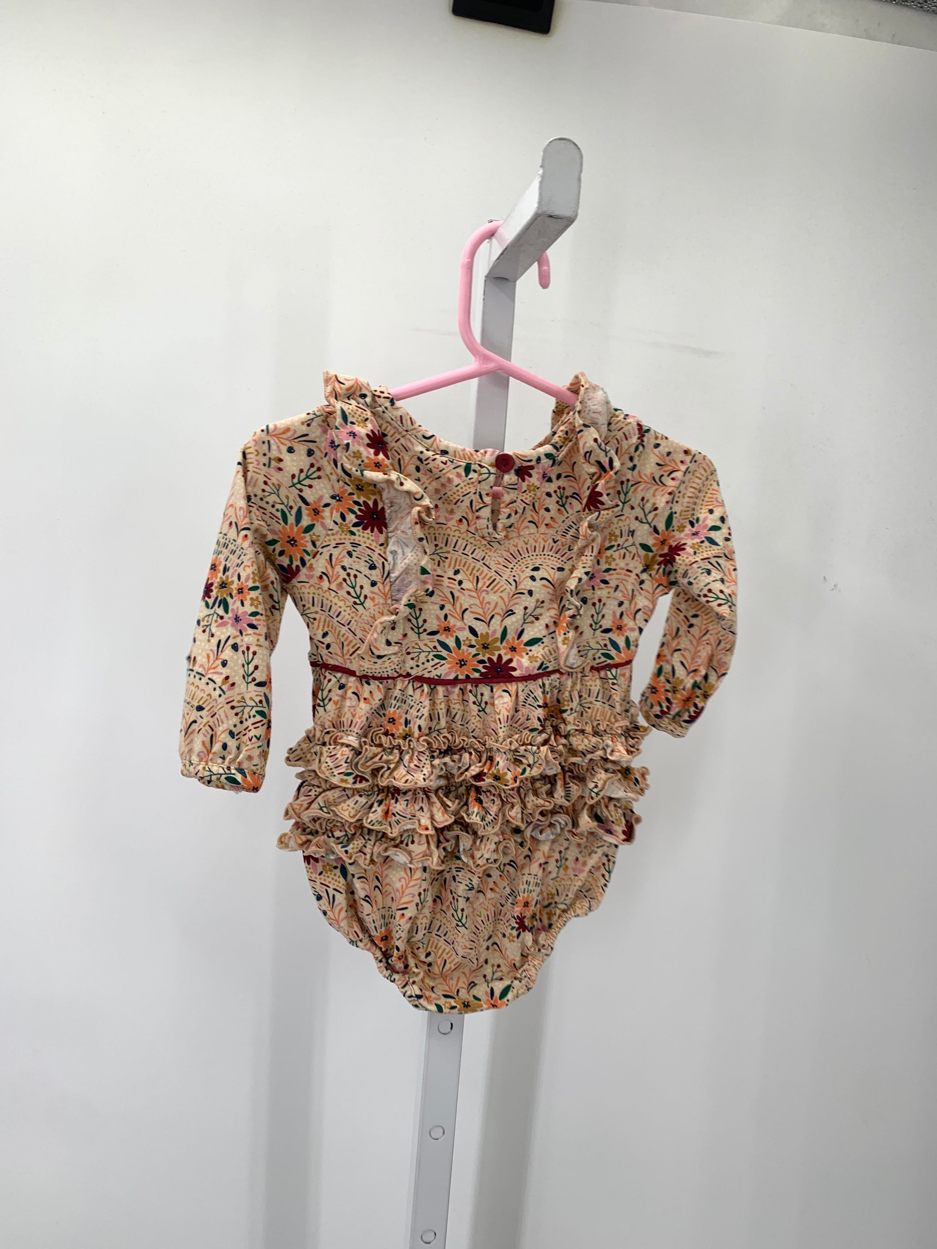 Size 6-12 mon Girls Long Slv. Romper