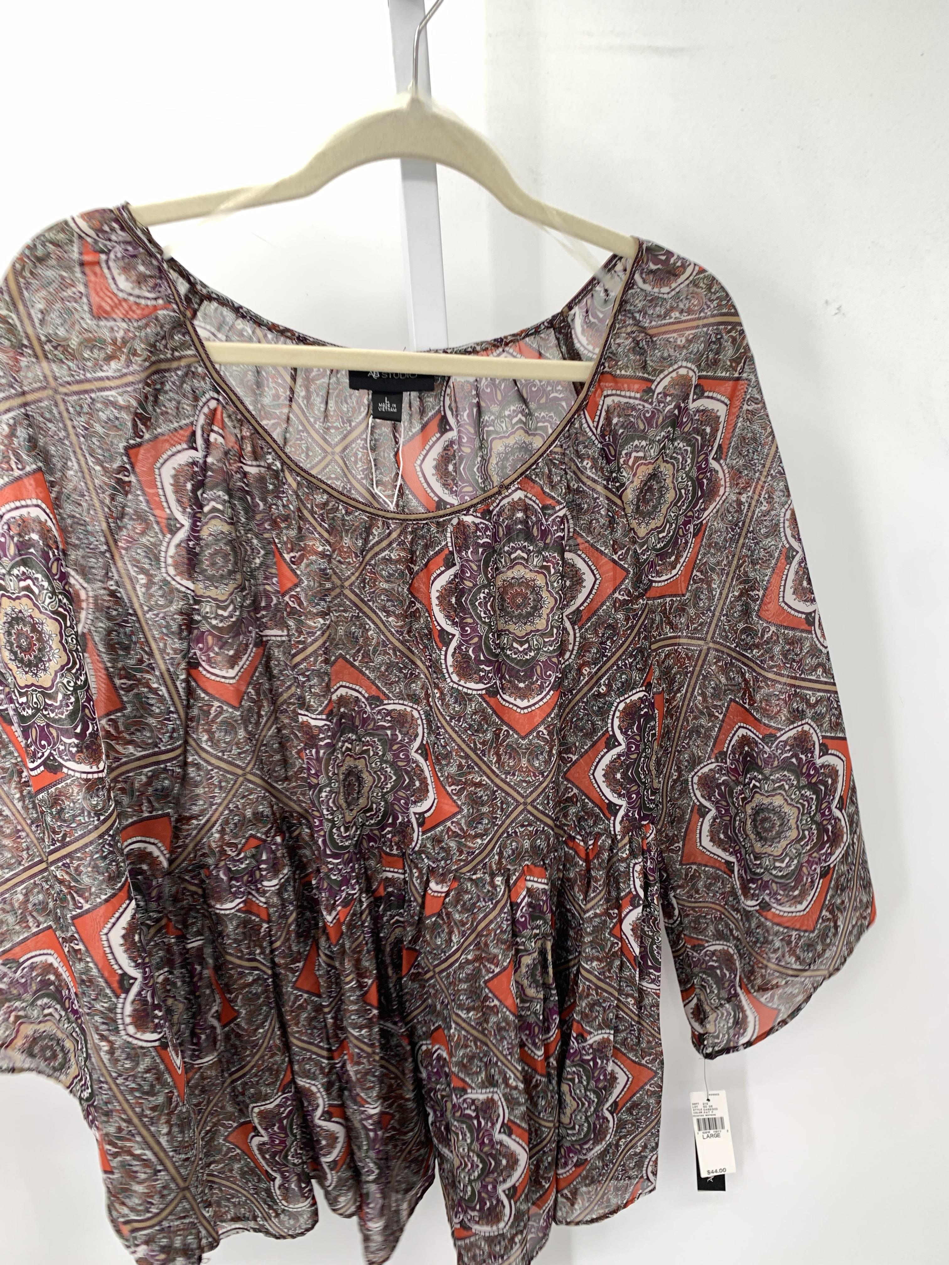 Ab Studio Size Large Misses Long Sleeve Shirt