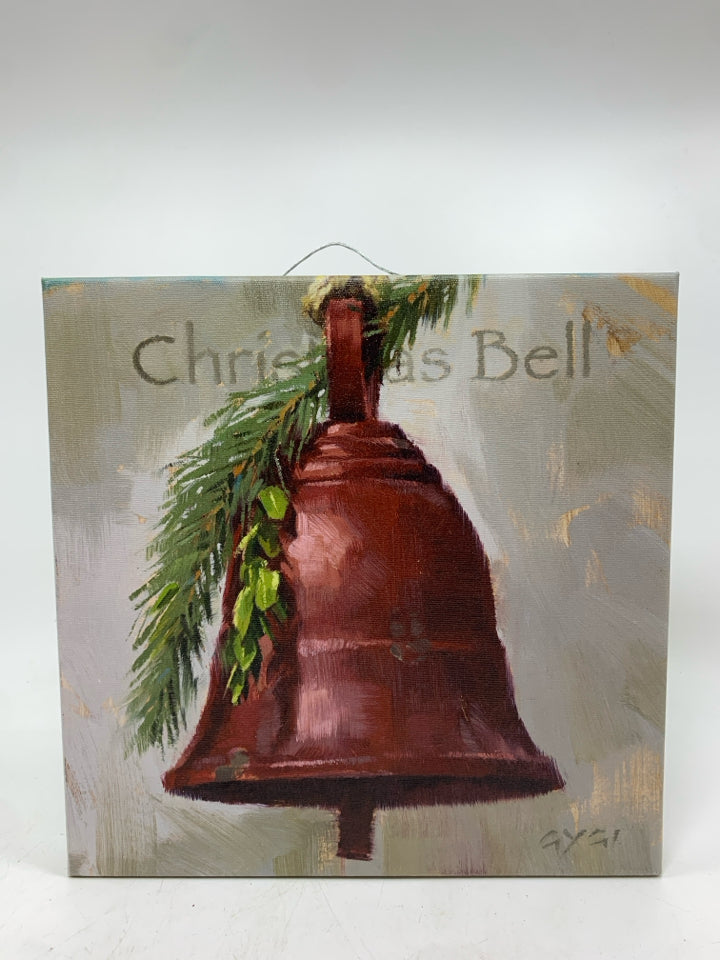 CHRISTMAS BELL CANVAS WALL HANGING.