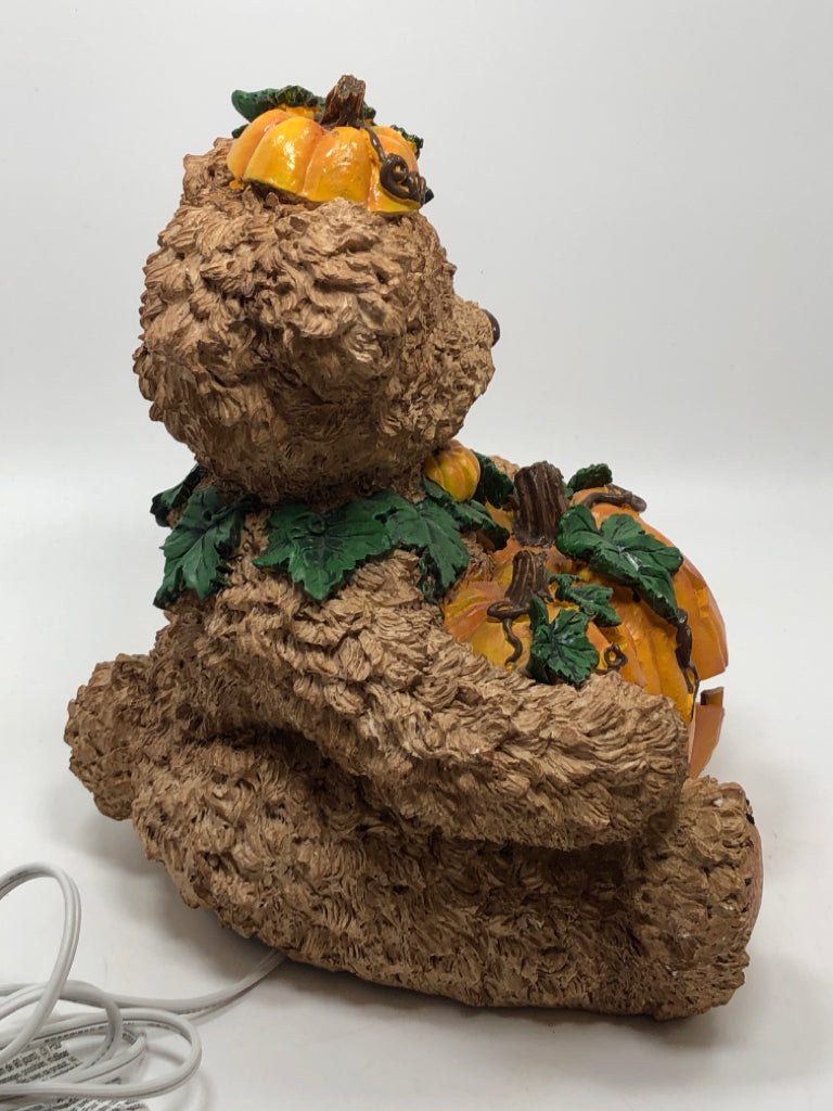 LIGHT-UP PUMPKIN TEDDY BEAR.