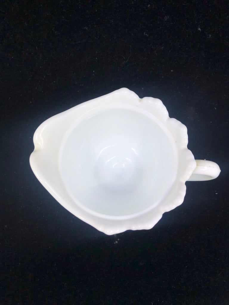 VTG HOBNAIL MILK GLASS CREAMER W/ LID.