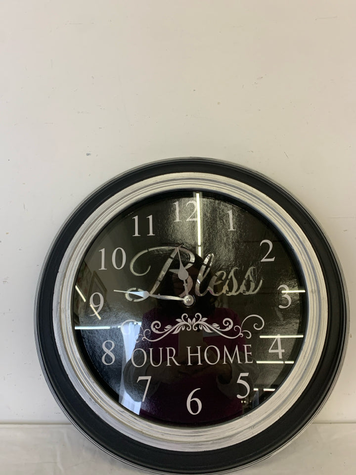 BLESS OUR HOME WALL CLOCK.