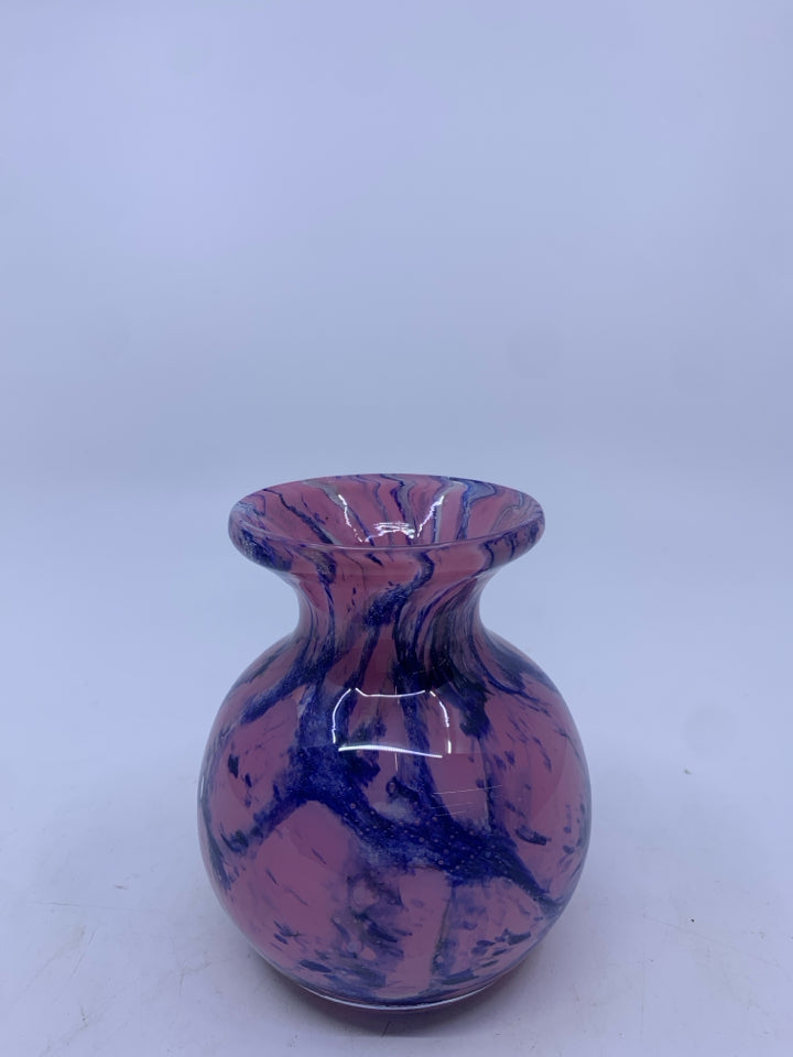 BLUE PINK SMALL VASE.