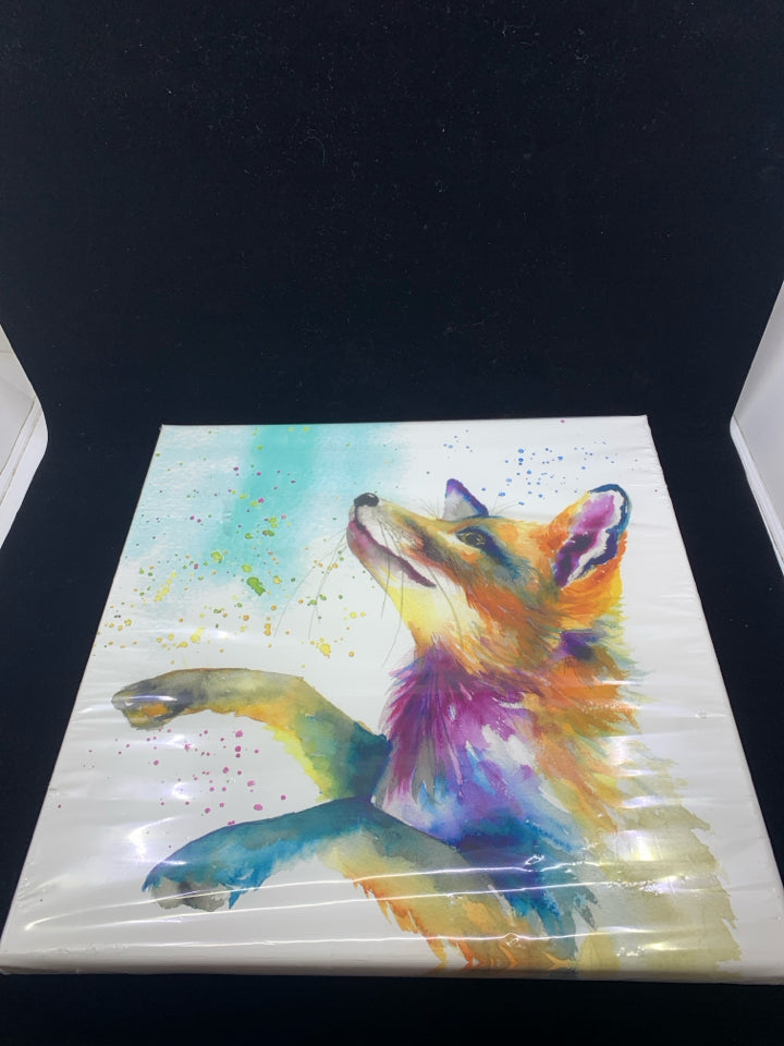 NIP WATER COLOR FOX CANVAS.