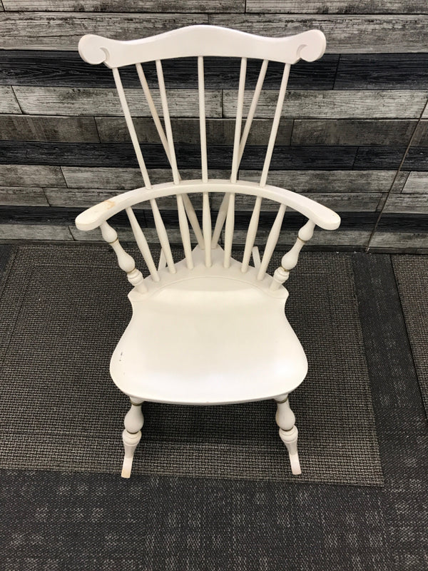 TAN PAINTED ROCKING WINCHESTER BACK ROCKING CHAIR.