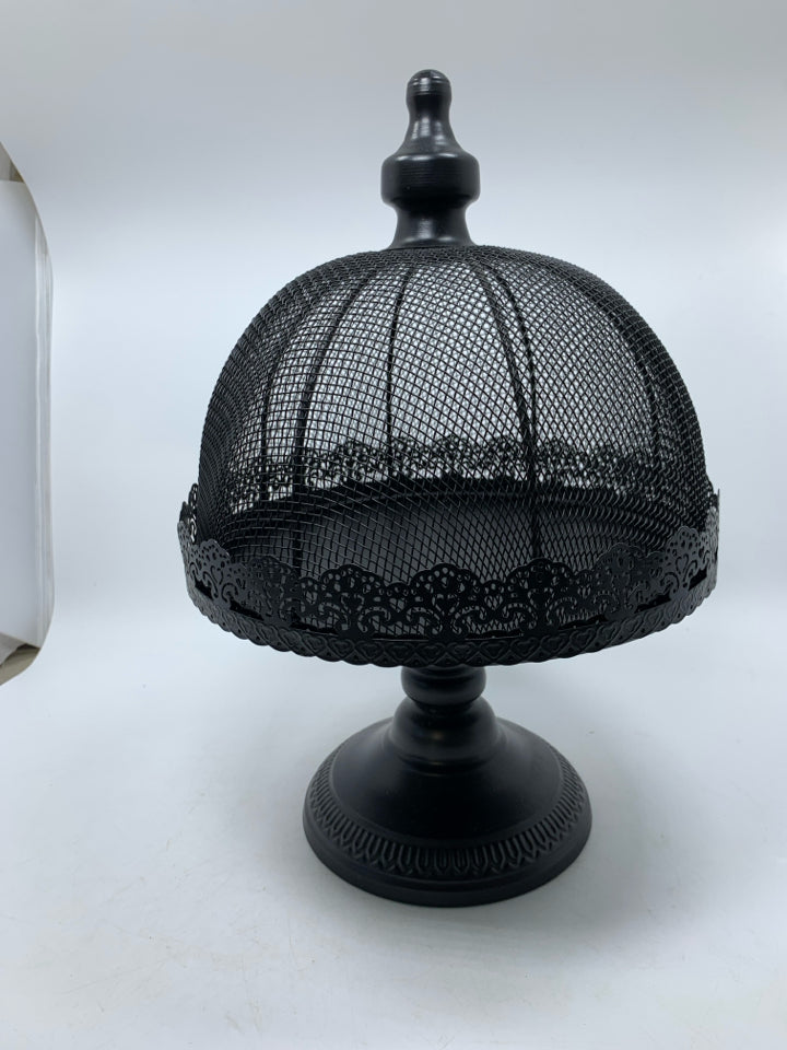 BLACK METAL CAKE STAND W/ DOME.