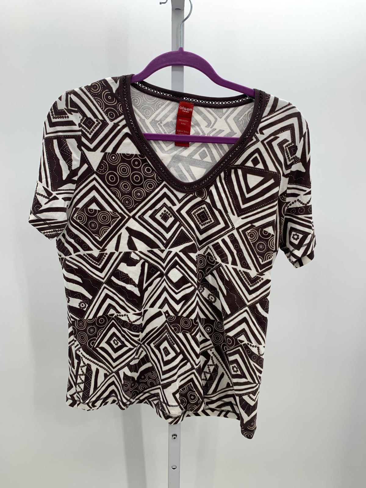 Olsen Size 12 Misses Short Sleeve Shirt