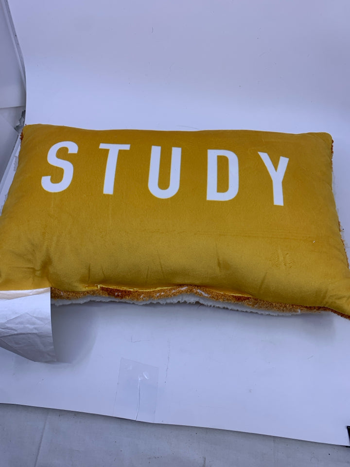 PARTY/STUDY PILLOW- ORANGE AND WHITE.