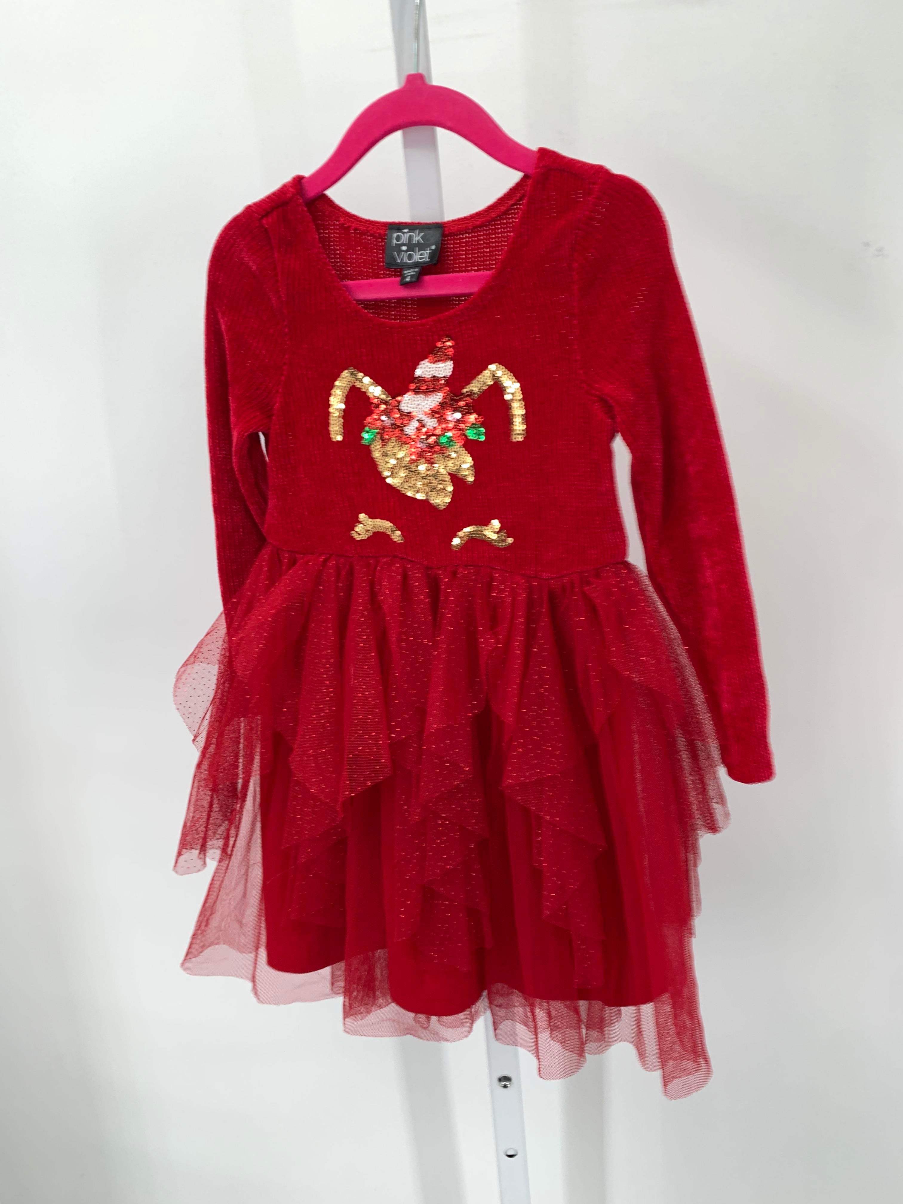LONG SLV DRESS SEQUINS UNICORN MESH