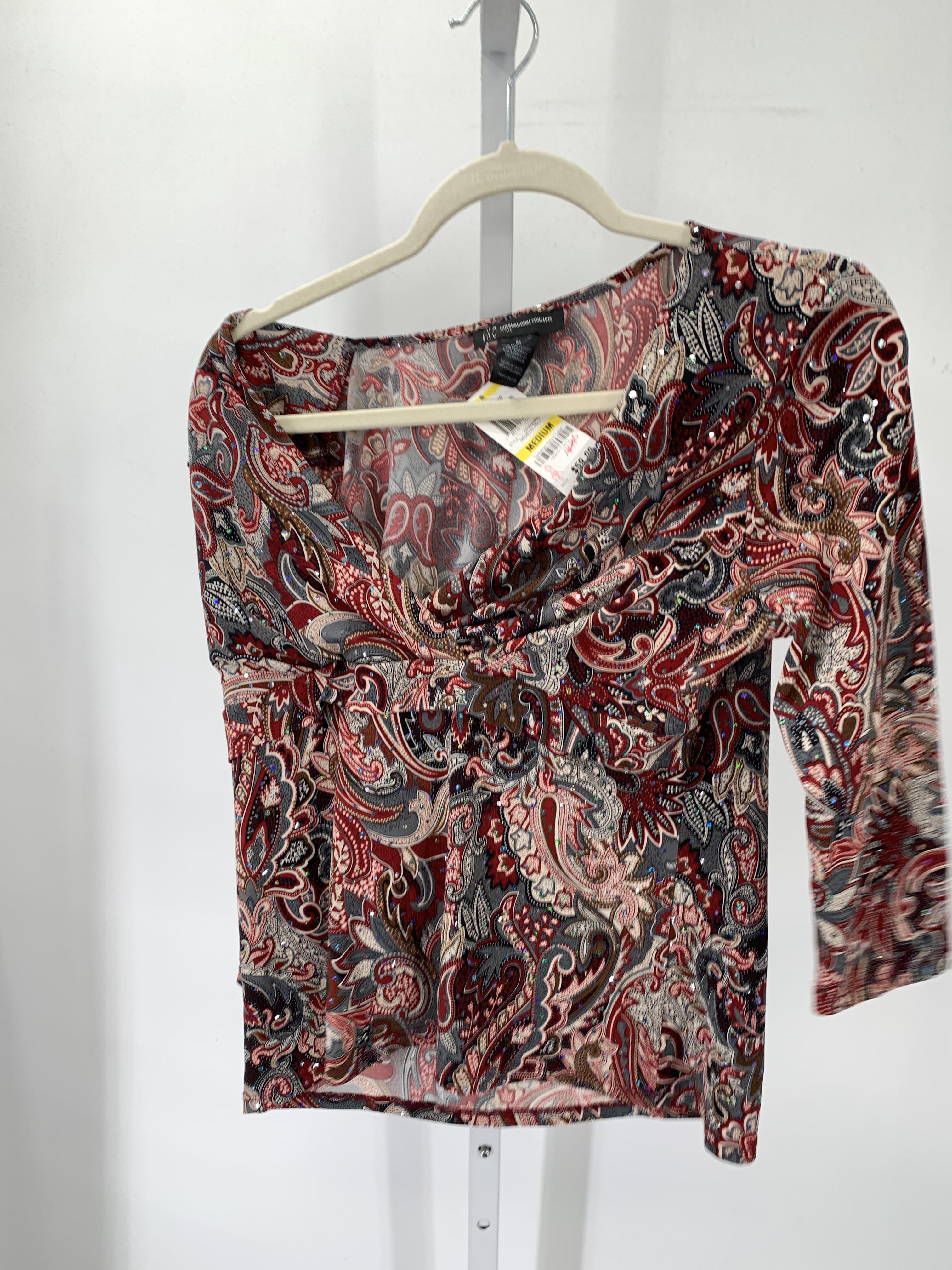 INC Size Medium Petite Petite 3/4 Sleeve Shirt