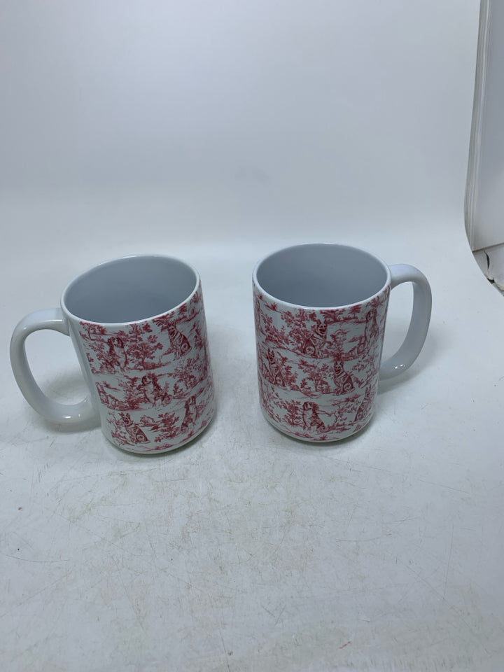 2 GERMAN SHEPARD RED OLD FASHION LOOK MUGS.