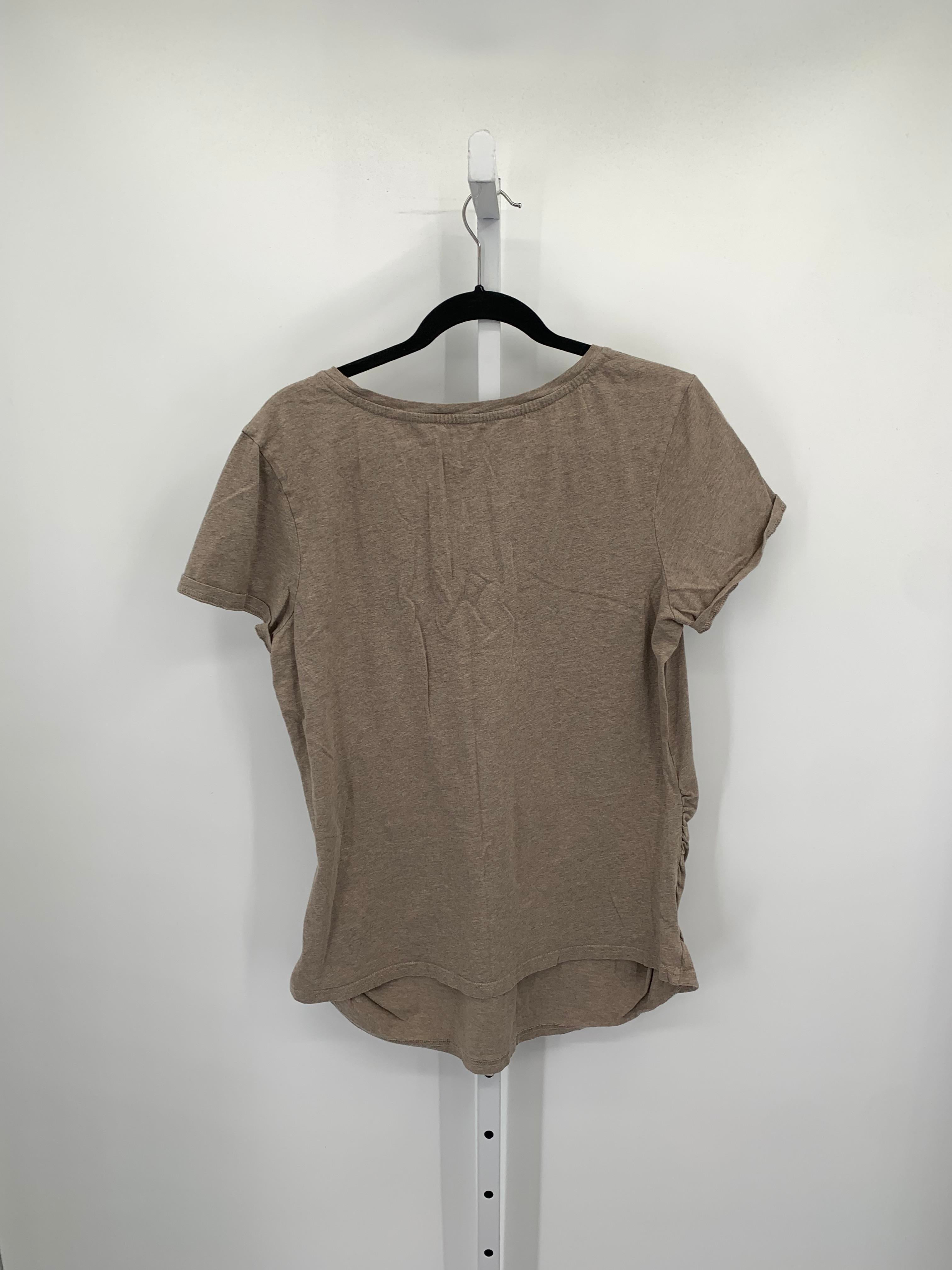 Brown Size Extra Large Maternity Short Sleeve Shirt