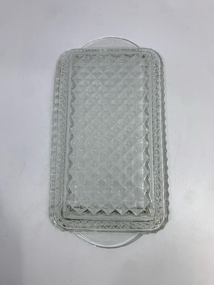 TEXTURED GLASS TRAY.