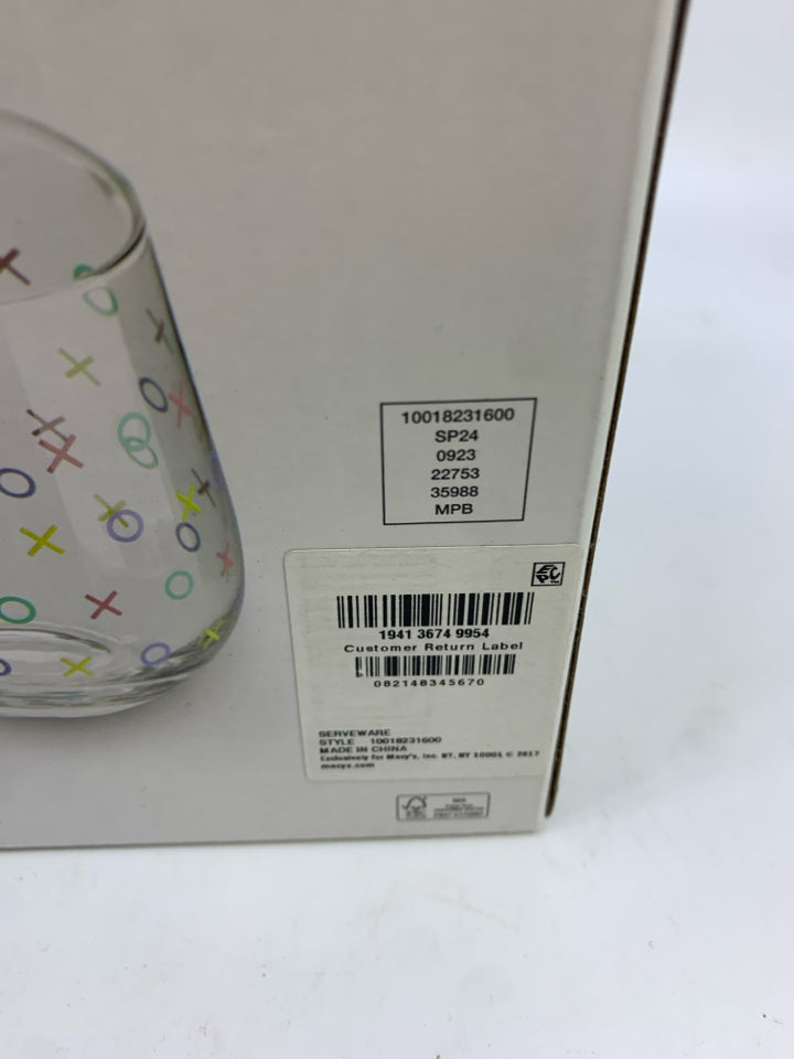 NIB XOXO STEMLESS WINE GLASSES THE CELLAR.