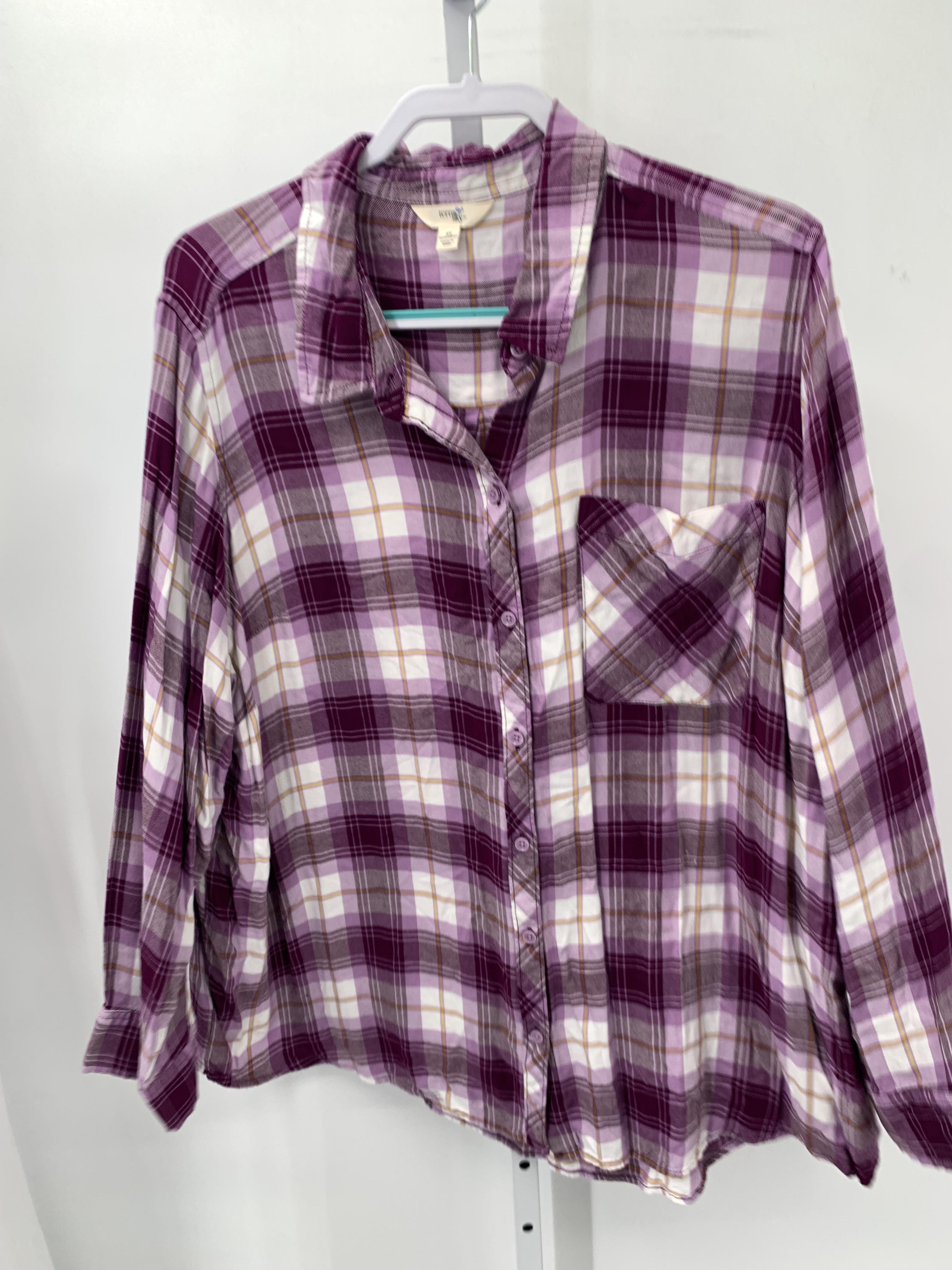Terra & Sky Size 3X Womens Long Sleeve Shirt