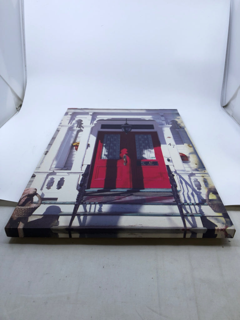 RED DOOR CANVAS WALL ART.